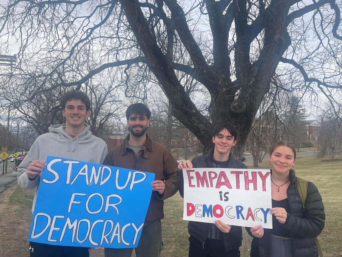 Amherst Community Protests to “Stand up for Democracy”